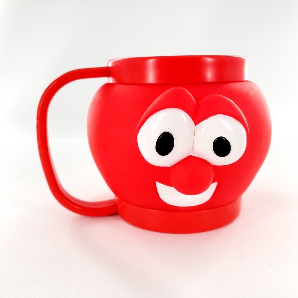 Vintage 1999 VeggieTales Bob The Tomato Mug Cup Big Idea Hallmark Red